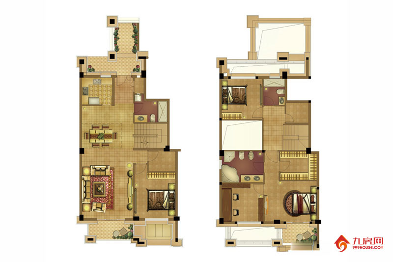 3室2厅3卫约192.00平米