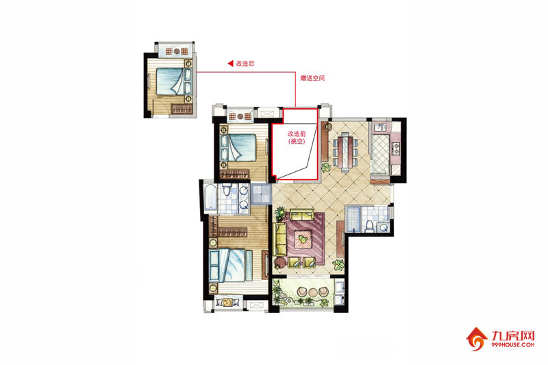 3室2厅2卫约110.00平米
