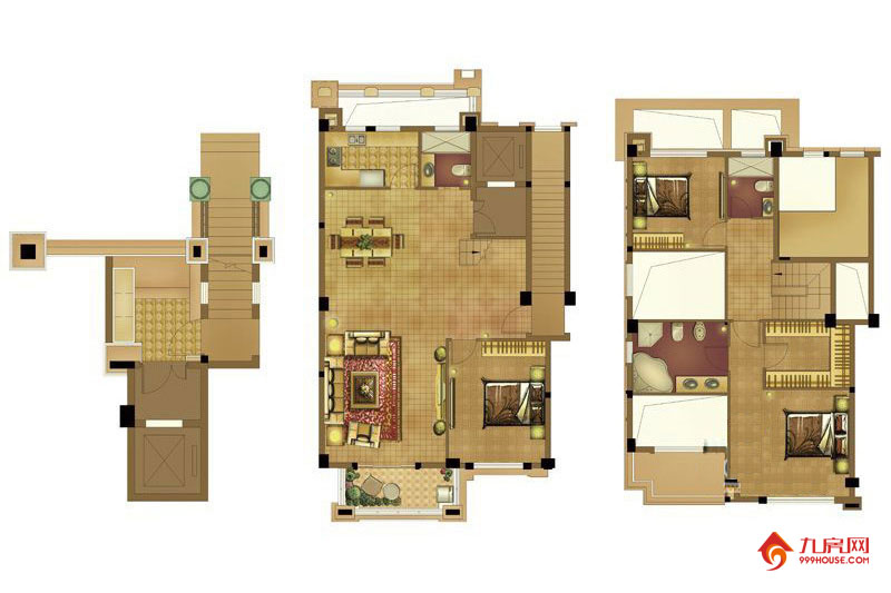 4室3厅4卫约228.00平米