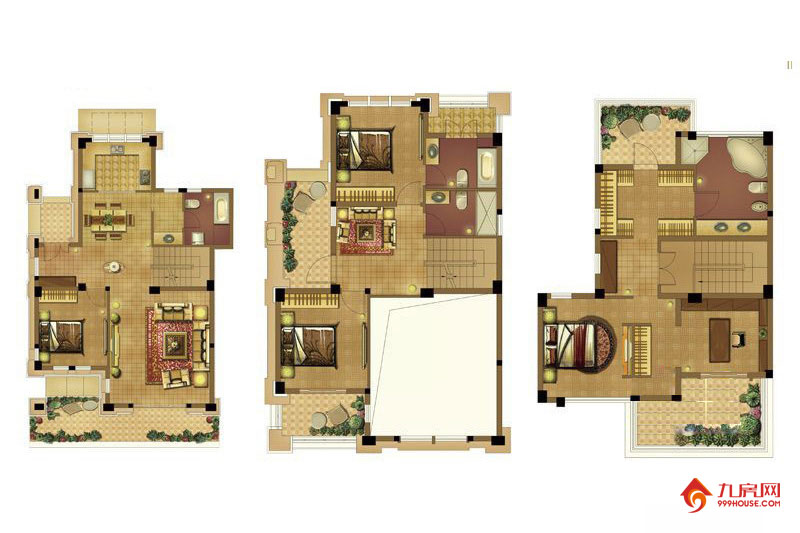 4室3厅4卫约228.00平米