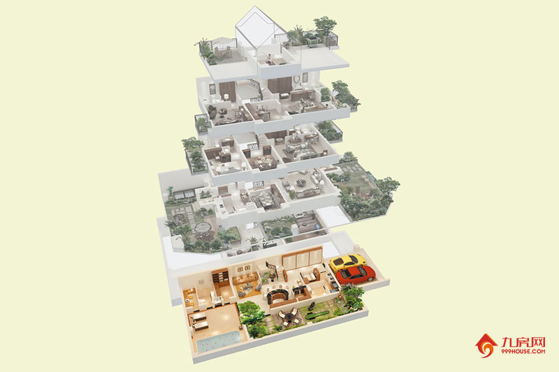 5室3厅4卫约212.29平米