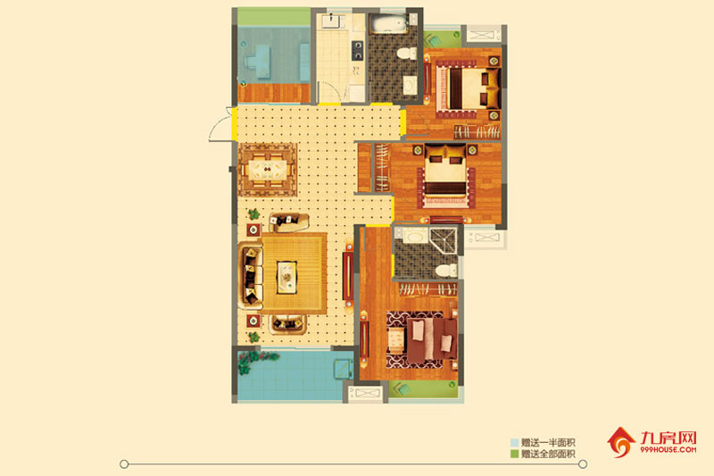 4室2厅2卫约126.00平米