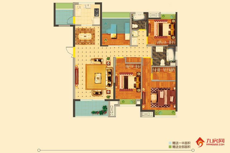 4室2厅2卫约145.00平米