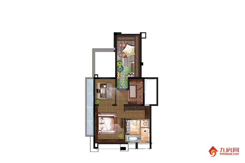 1室1厅1卫约173.00平米