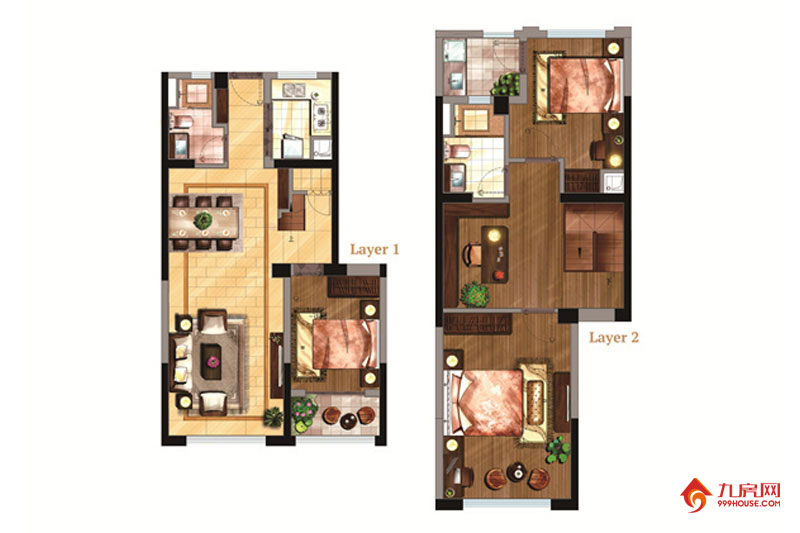 3室3厅2卫约116.00平米