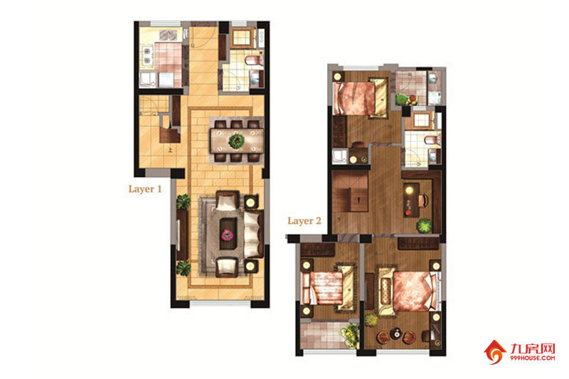 3室3厅2卫约116.00平米