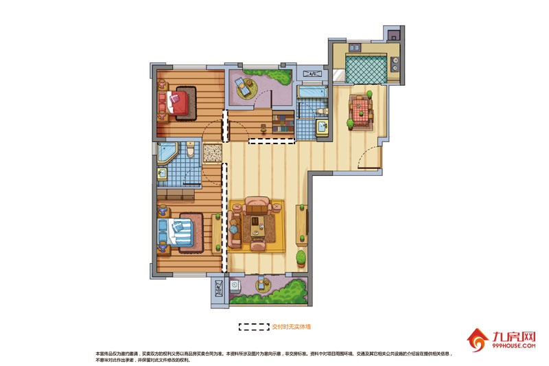 3室2厅2卫约107.00平米