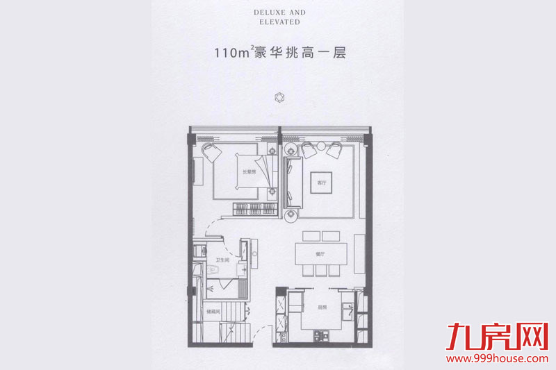 3室2厅3卫约110.00平米