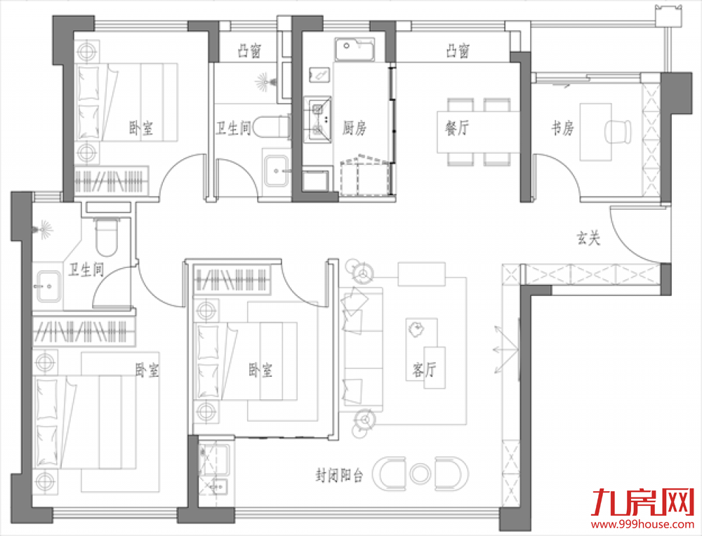 121㎡-四房两厅两卫