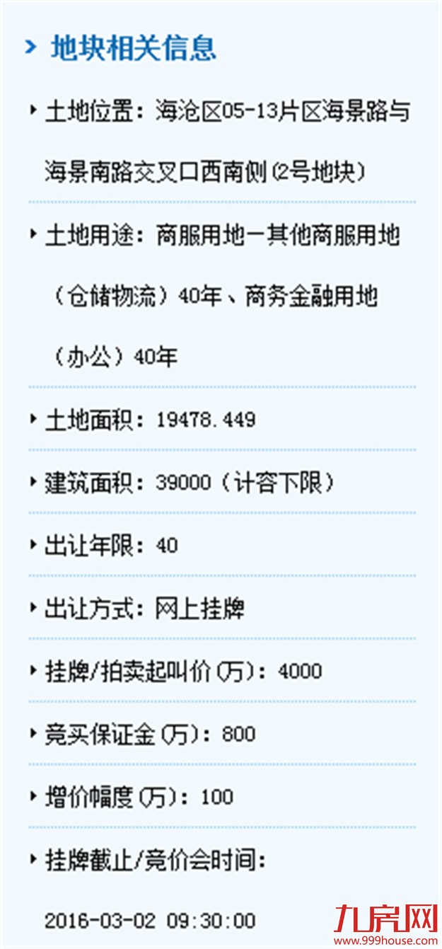 2月17日厦门公开拍卖两幅商服地 不接受连合竞买-九房网