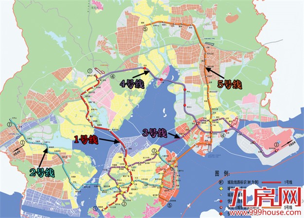 解读厦门市总体规划;2020年厦门轨道交通将达270公里——九房网