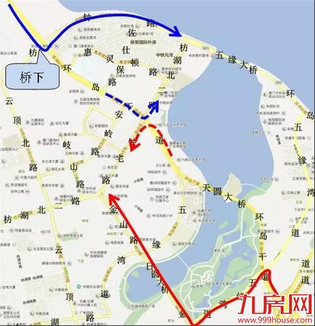 五缘湾站开建   环岛干道钟宅跨线桥将拆除——九房网