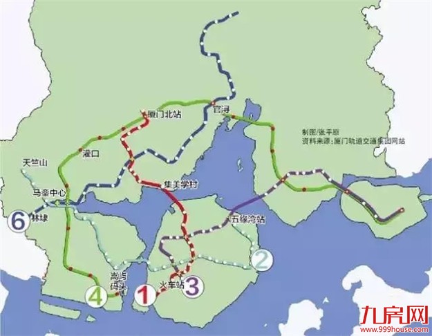 6号线动工在即！厦门地铁计划通车时间表出炉！3号线、4号线一期全面开工——九房网