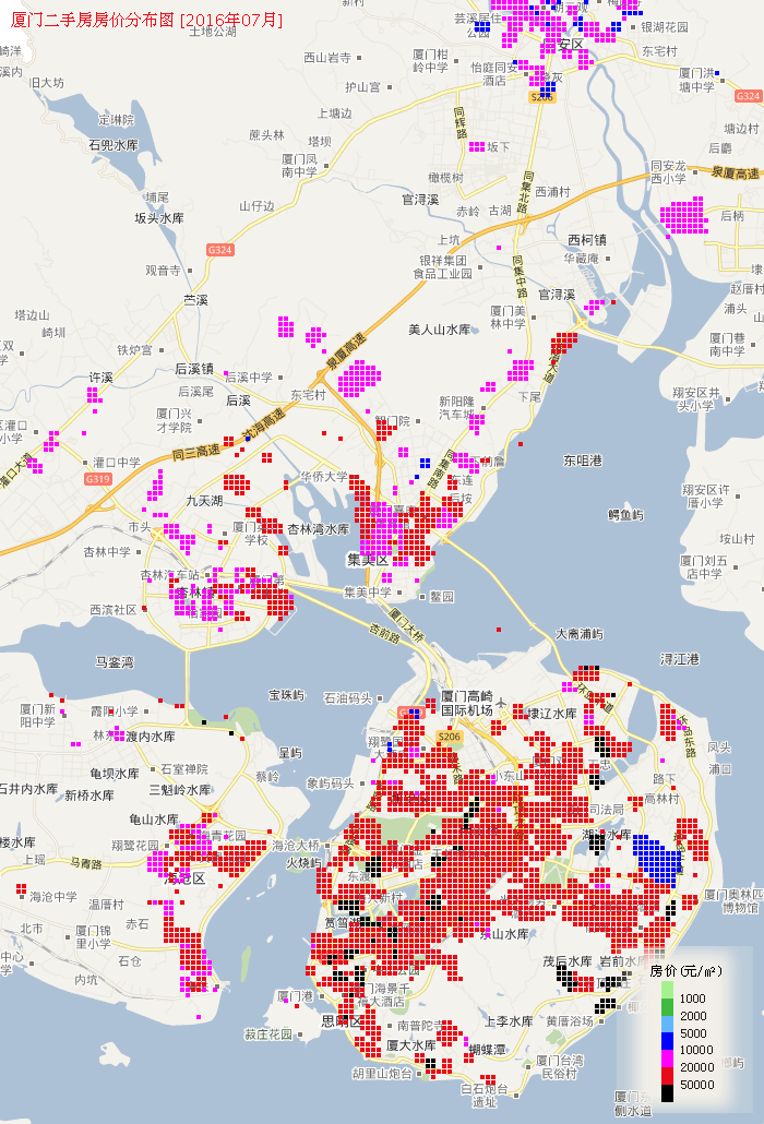 最新榜单出炉！一张图让你看懂厦门7月各区域房价！——九房网