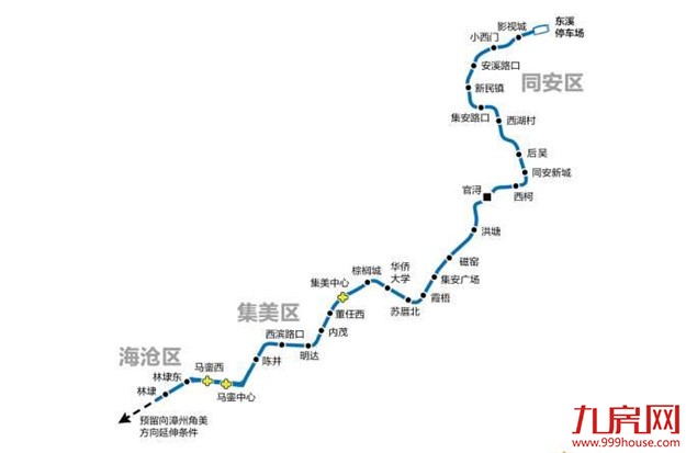 厦门地铁元年将至！10条地铁站点完整版出来了…2017年1号线试运营！——九房网