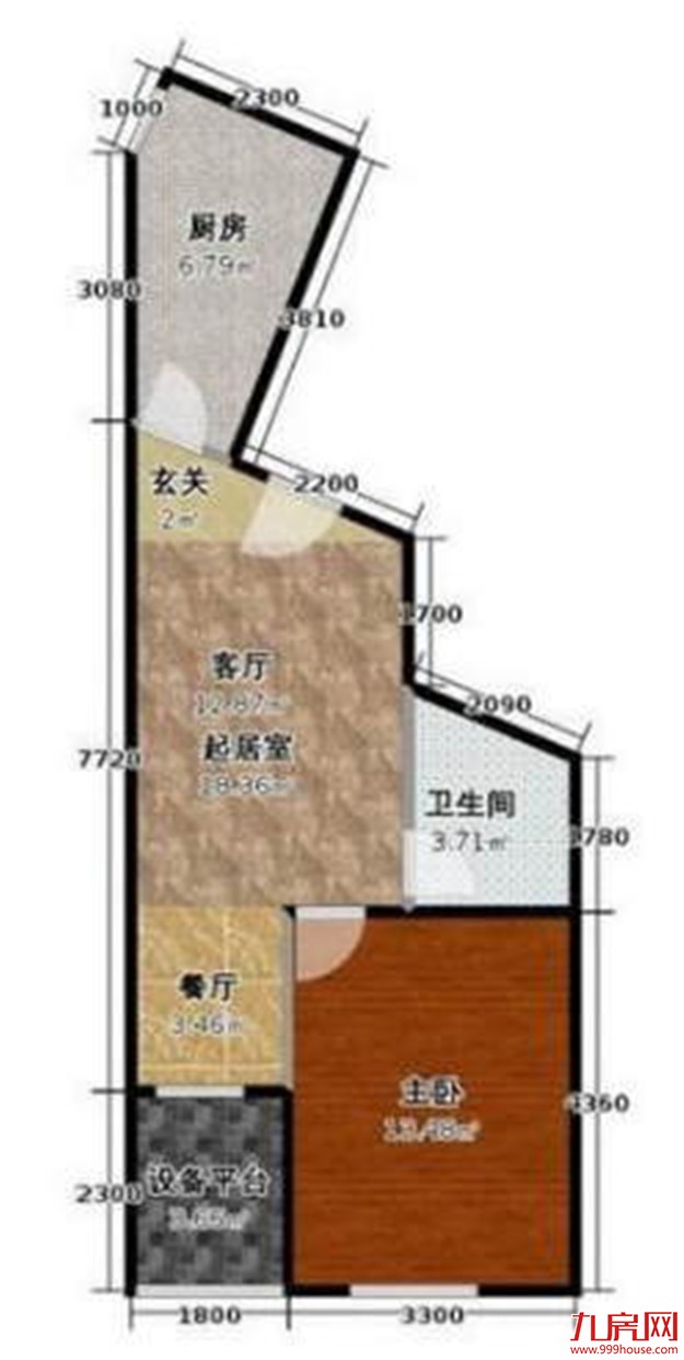 上海网红“跑道房”出售 ：主卧到次卧需经过10米长过道——九房网