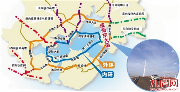 滨海东大道昨日全线贯通 将与滨海西大道连通成岛外“环岛路”——九房网