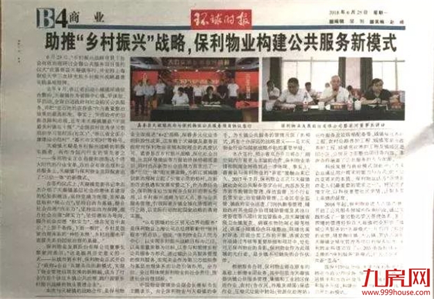 保利助力“乡村振兴”战略，开创“政府+企业”公共服务管理新时代——九房网