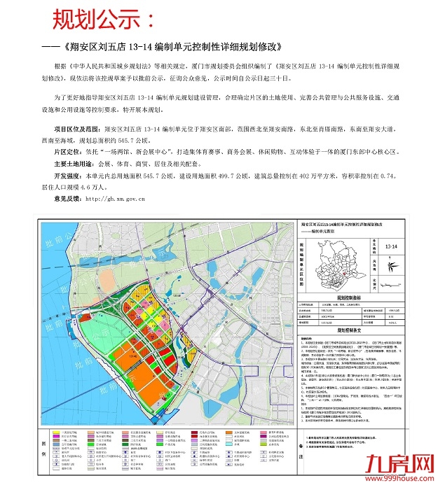 最新消息！翔安刘五店规划为厦门东部中心核心区！人口规模4.6万——九房网