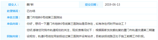 资源规划局:地铁6号线同安段经过第三医院并设有站点——九房网