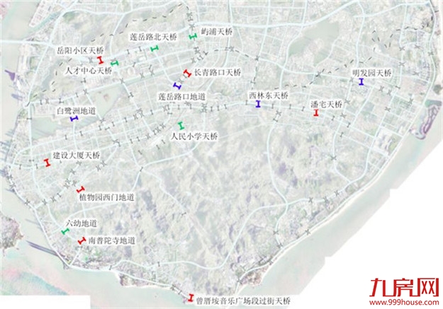 思明区规划建设16座人行立体过街设施 位置图来了！——九房网