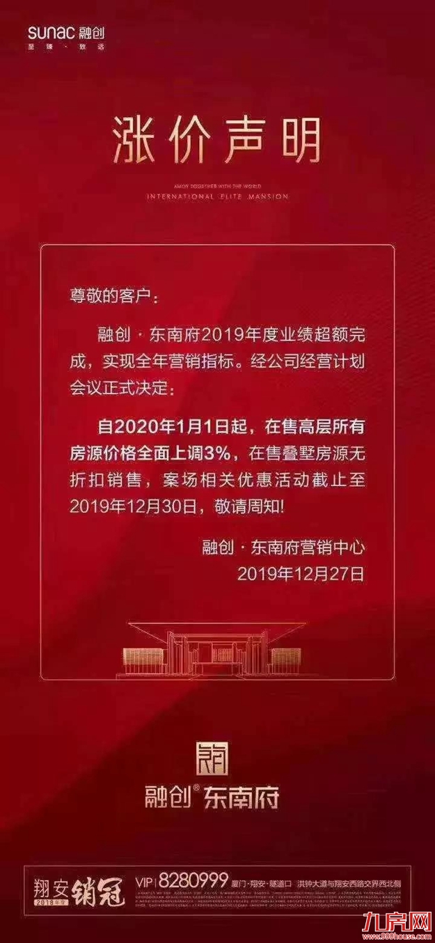 突发！厦门房价有变！二手持续升温，11家新盘涨价！——九房网
