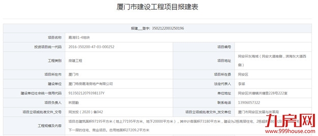 总投11亿！13万平！同安环东海域将新建19栋住宅…——九房网