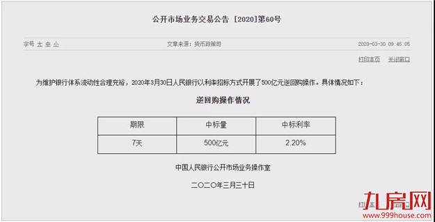 大利好！刚刚，央行降息！下调10个基点！买房成本降了！——九房网