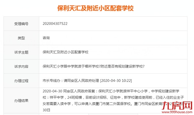 最新!紫云府、保利天汇配套哪些学校? 官方回复了——九房网