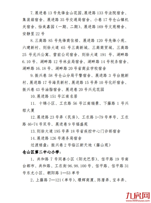 最新！仓山区2020年义务教育招生办法及小学划片范围发布！——九房网