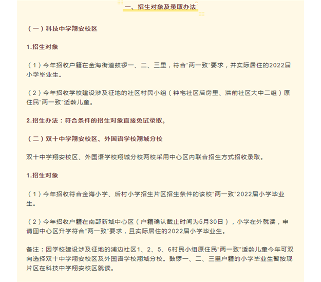 翔安小升初方案公布！双十翔安校区采用多校划片！——九房网