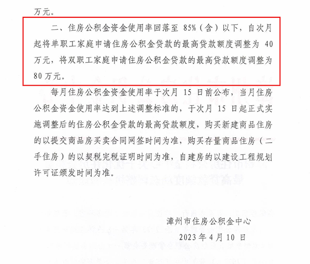 重磅！事关漳州公积金！这种情况，最高贷款额度将下调！——九房网